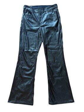 GAP Women's Wide Leg Faux Leather Pants - Black